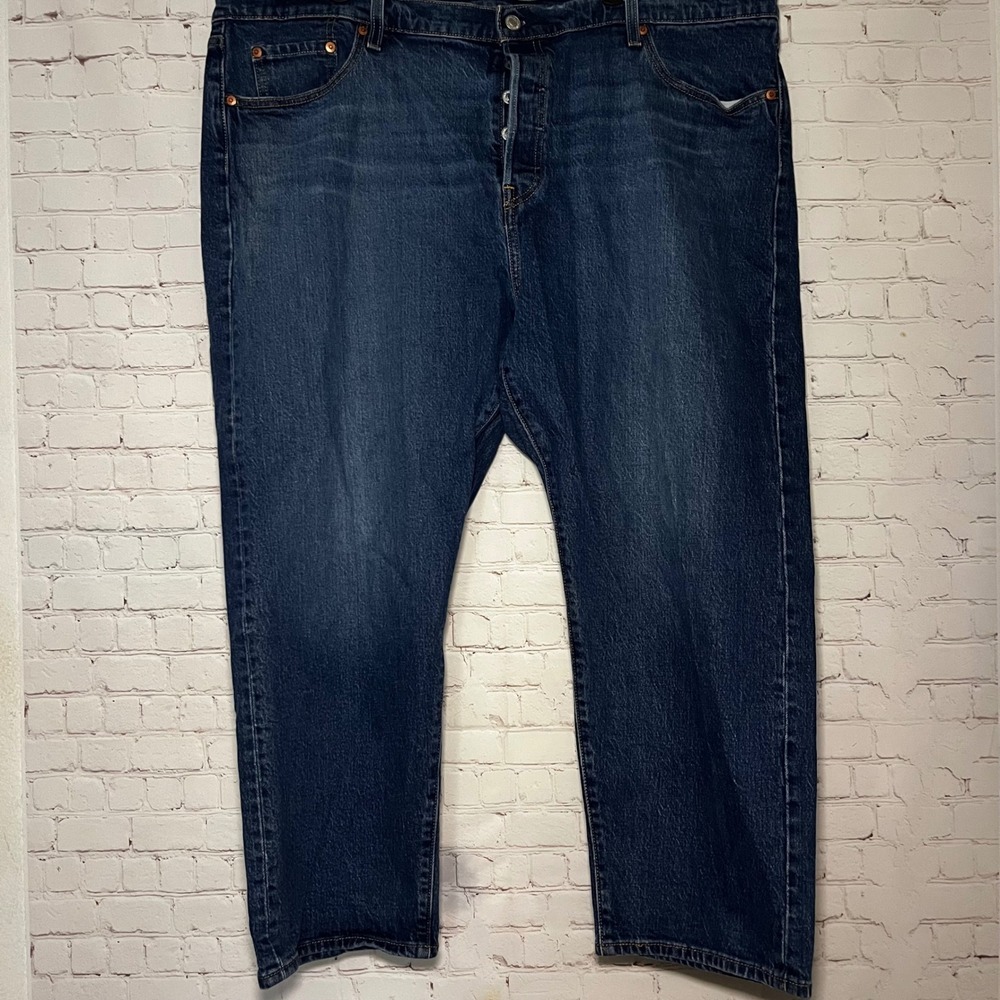 Levi Strauss‎ 501 Original Fit Button Fly Dark Wash Denim Jeans Plus Sz 22W x 25